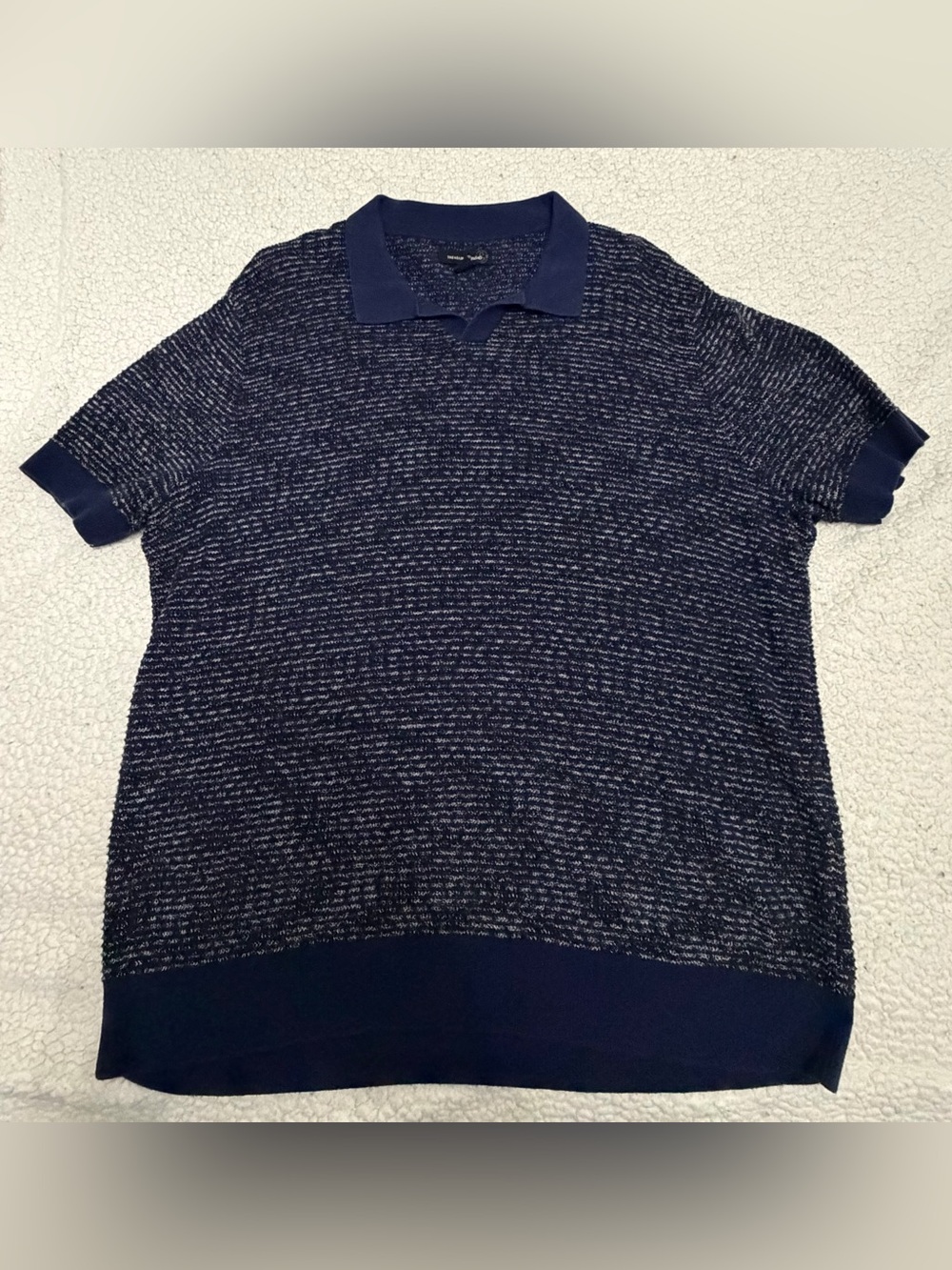 XL Treasure & Bond Navy Short Sleeve Polo Sweater